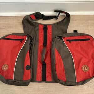 Henry and Clemmies Dog Backpack Red Size Large Snap Zipper Hiking Outdoors